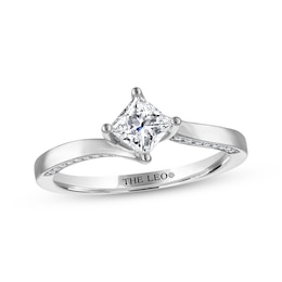 THE LEO Diamond Princess-Cut Twist Engagement Ring 5/8 ct tw 14K White Gold
