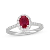 Thumbnail Image 1 of Neil Lane Oval-Cut Natural Ruby & Diamond Engagement Ring 1/2 ct tw 14K White Gold