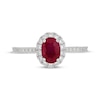 Thumbnail Image 3 of Neil Lane Oval-Cut Natural Ruby & Diamond Engagement Ring 1/2 ct tw 14K White Gold