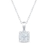 Thumbnail Image 0 of Princess-Cut Multi-Diamond Center Cushion Frame Necklace 1/2 ct tw 10K White Gold 19"