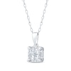 Thumbnail Image 1 of Princess-Cut Multi-Diamond Center Cushion Frame Necklace 1/2 ct tw 10K White Gold 19"