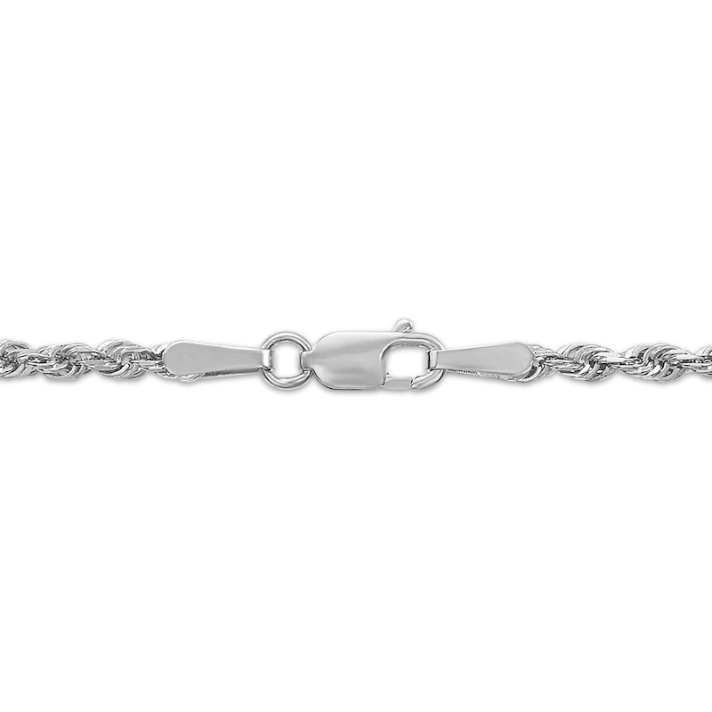 Main Image 2 of Solid Glitter Rope Chain Necklace 3mm 14K White Gold 18&quot;