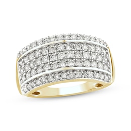 Multi-Row Diamond Anniversary Ring 1 ct tw 14K Yellow Gold