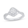 Thumbnail Image 1 of Diamond Oval Frame Bypass Promise Ring 1/5 ct tw Sterling Silver