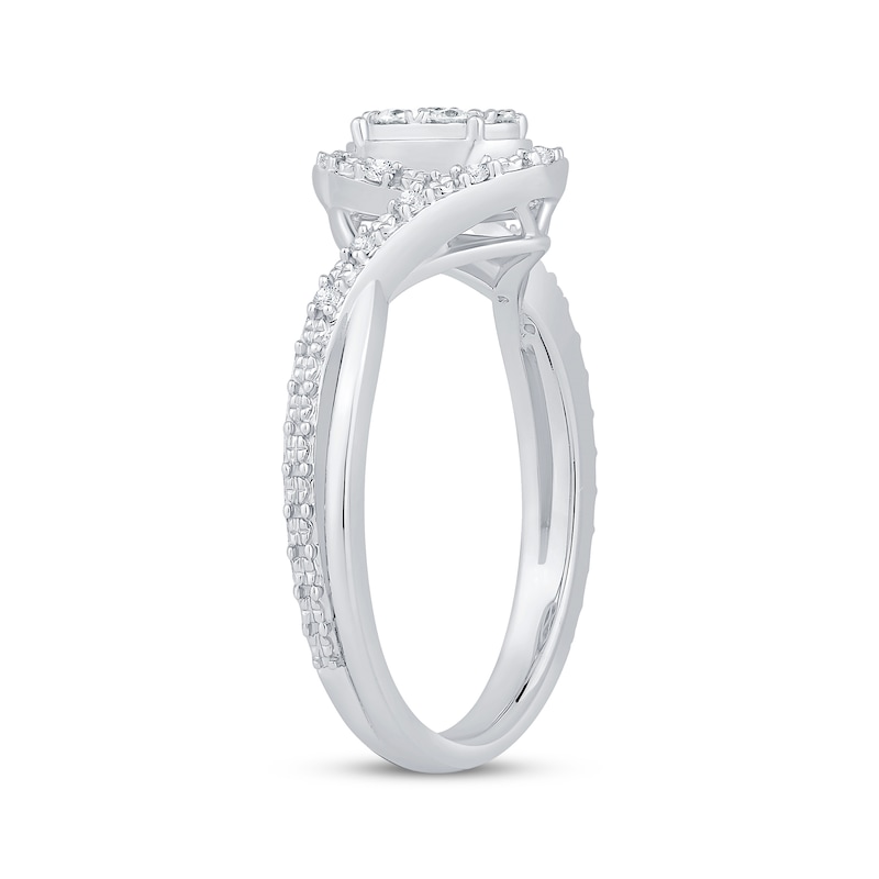 Diamond Oval Frame Bypass Promise Ring 1/5 ct tw Sterling Silver | Kay ...