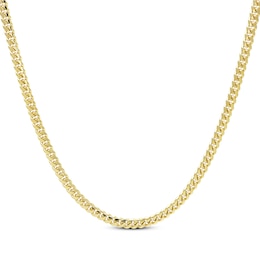 Solid Cuban Curb Necklace 3.3mm 14K Yellow Gold 20&quot;