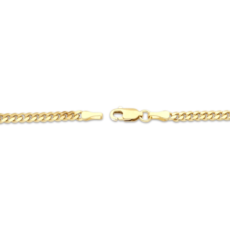 Solid Cuban Curb Necklace 3.3mm 14K Yellow Gold 20"