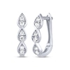 Thumbnail Image 0 of Diamond Teardrop Frame Hoop Earrings 1/6 ct tw 10K White Gold