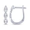 Thumbnail Image 2 of Diamond Teardrop Frame Hoop Earrings 1/6 ct tw 10K White Gold