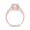 Thumbnail Image 3 of Cushion-Cut Morganite & Diamond Ring 1/6 ct tw 14K Rose Gold