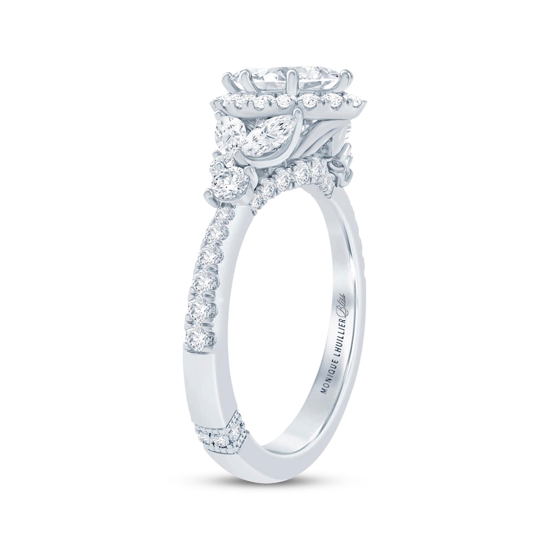 Main Image 2 of Monique Lhuillier Bliss Diamond Engagement Ring 1-1/8 ct tw Marquise & Round-cut 18K White Gold