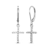 Thumbnail Image 1 of Diamond Cross Dangle Earrings 1/5 ct tw Sterling Silver