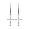 Thumbnail Image 2 of Diamond Cross Dangle Earrings 1/5 ct tw Sterling Silver