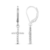 Thumbnail Image 3 of Diamond Cross Dangle Earrings 1/5 ct tw Sterling Silver