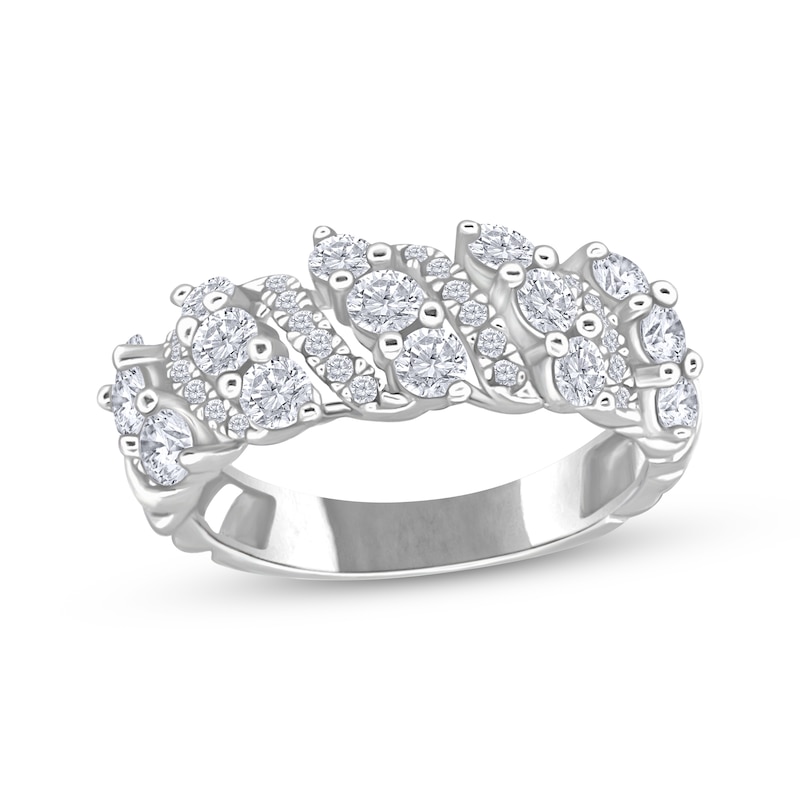 Main Image 1 of Diamond Curved Ring 1 ct tw 10K White Gold