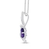 Thumbnail Image 1 of Oval-Cut Amethyst & White Lab-Created Sapphire Crab Necklace Sterling Silver 18"
