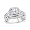 Thumbnail Image 1 of Round-Cut Diamond Double Halo Engagement Ring 1-1/2 ct tw 14K White Gold