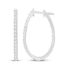 Thumbnail Image 2 of Diamond Inside-Out Oval Hoop Earrings 3/8 ct tw 14K White Gold