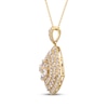 Thumbnail Image 1 of Pear-Shaped & Round-Cut Diamond Tilted Cushion Necklace 3-1/8 ct tw 14K Yellow Gold 18"