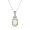 Thumbnail Image 1 of Oval-Cut Opal & Diamond Necklace 1/8 ct tw 14K Yellow Gold 18&quot;