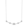 Thumbnail Image 1 of Multi-Diamond Station Curved Bar Necklace 3/8 ct tw 14K White Gold 17&quot;