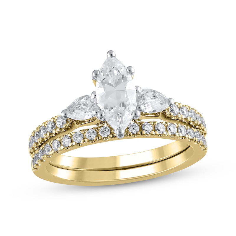 Marquise-Cut Diamond Bridal Set 1-1/3 ct tw 14K Yellow Gold