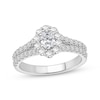 Thumbnail Image 1 of Lab-Grown Diamonds by KAY Oval-Cut Halo Engagement Ring 1 ct tw 14K White Gold