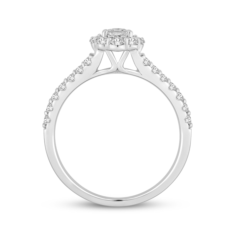 Main Image 3 of Lab-Grown Diamonds by KAY Oval-Cut Halo Engagement Ring 1 ct tw 14K White Gold