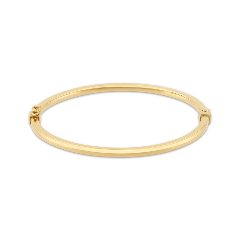 Main Image 1 of Hollow Polished Square Tube Bangle Bracelet 10K Yellow Gold 7&quot;