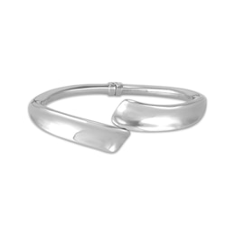 Bypass Open Bangle Bracelet Sterling Silver 6.75&quot;