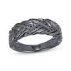 Thumbnail Image 1 of Men's Black Diamond Woven Ring 1/2 ct tw Gunmetal-Plated Sterling Silver