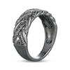 Thumbnail Image 2 of Men's Black Diamond Woven Ring 1/2 ct tw Gunmetal-Plated Sterling Silver