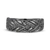 Thumbnail Image 3 of Men's Black Diamond Woven Ring 1/2 ct tw Gunmetal-Plated Sterling Silver