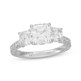 Neil Lane Artistry Square Emerald-Cut Lab-Grown Diamond Engagement Ring 4 ct tw 14K White Gold