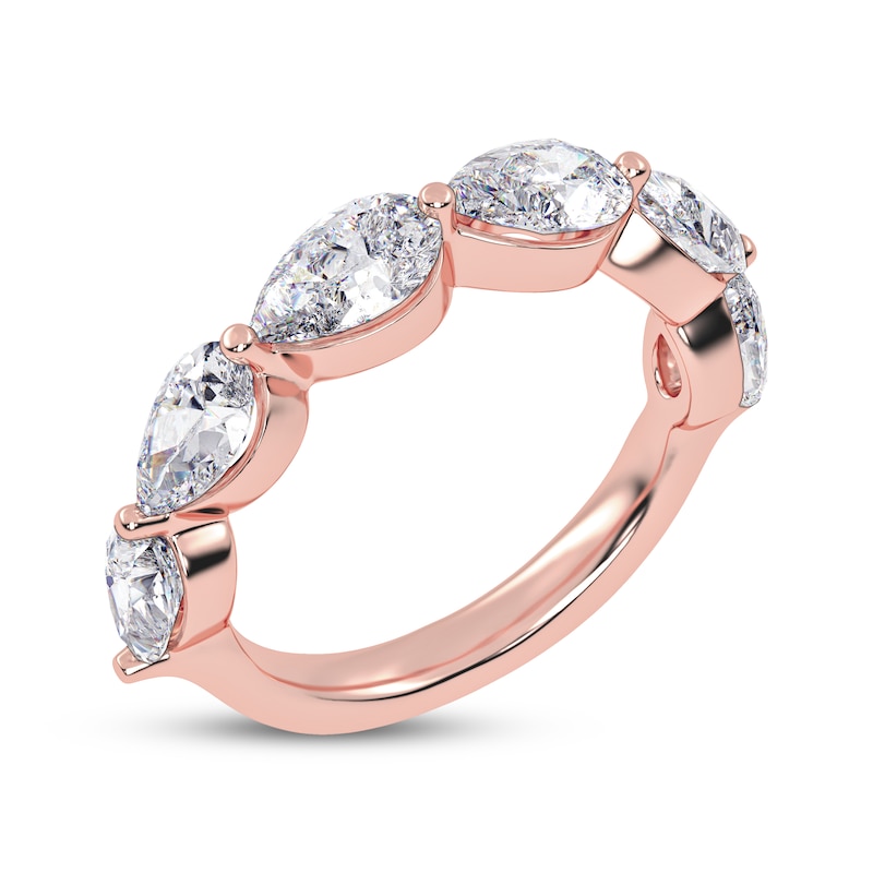 Main Image 2 of Lab-Grown Diamonds by KAY Pear-Shaped East-West Anniversary Ring 2 ct tw 14K Rose Gold