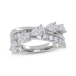 Lab-Grown Diamonds by KAY Pear-Shaped & Round-Cut Crossover Ring 2 ct tw 14K White Gold