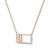 Thumbnail Image 2 of Diamond B Initial Rectangle Necklace 1/10 ct tw 10K Yellow Gold 18&quot;