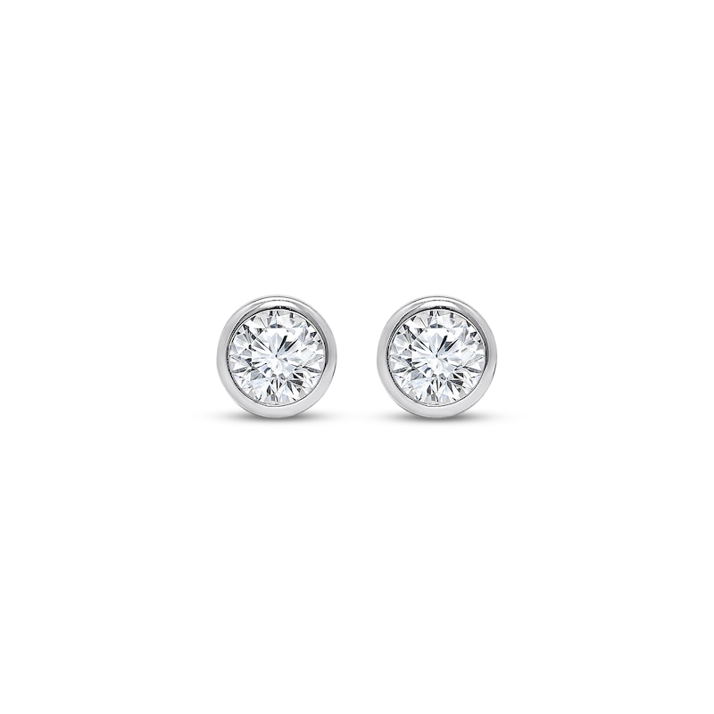 Main Image 2 of Lab-Grown Diamonds by KAY Round-Cut Bezel-Set Solitaire Stud Earrings 1/2 ct tw 14K White Gold (F/VS2)