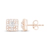 Thumbnail Image 1 of Lab-Grown Diamonds by KAY Princess, Baguette & Round-Cut Stud Earrings 1 ct tw 14K Rose Gold