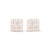 Thumbnail Image 2 of Lab-Grown Diamonds by KAY Princess, Baguette & Round-Cut Stud Earrings 1 ct tw 14K Rose Gold