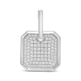 Multi-Diamond Polygon Charm 1 ct tw Sterling Silver