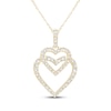 Thumbnail Image 1 of Lab-Grown Diamonds by KAY Overlapping Double Heart Necklace 1/2 ct tw 14K Yellow Gold 18&quot;