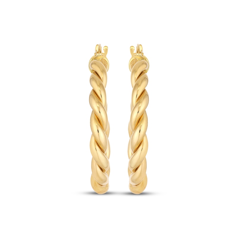 Main Image 2 of Rope Twist Hoop Earrings 14K Yellow Gold 31mm