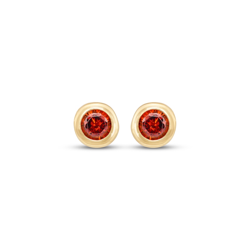 Main Image 2 of Children's Round-Cut Garnet Stud Earrings 14K Yellow Gold