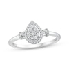 Thumbnail Image 1 of Multi-Diamond Pear-Shaped Promise Ring 1/5 ct tw Sterling Silver