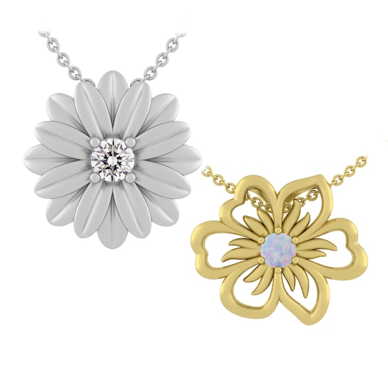 Birth Flower Necklace (12 Flowers)