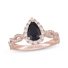 Thumbnail Image 1 of Neil Lane Pear-Shaped Black & White Diamond Engagement Ring 1-1/2 ct tw 14K Rose Gold