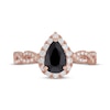 Thumbnail Image 3 of Neil Lane Pear-Shaped Black & White Diamond Engagement Ring 1-1/2 ct tw 14K Rose Gold