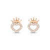 Thumbnail Image 2 of Children's Heart with Crown Cubic Zirconia Earrings 14K Rose Gold