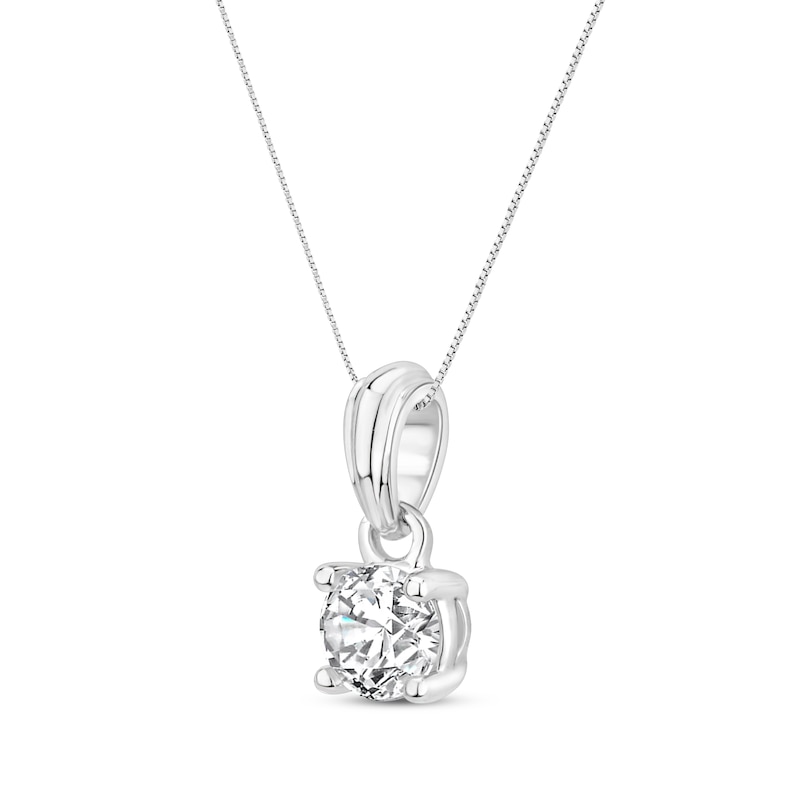 Main Image 2 of Diamond Solitaire Necklace 1/3 ct tw 14K White Gold 18&quot; (J/I1)